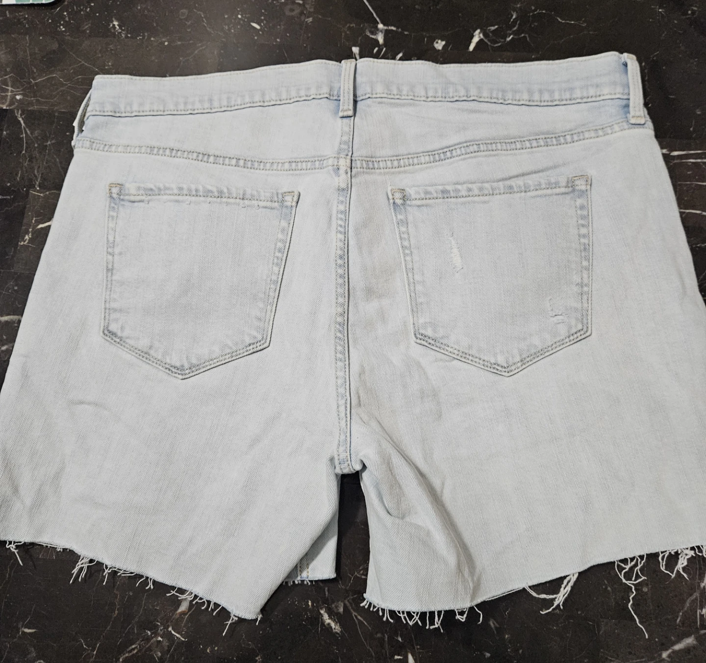 Women's new Navy Distressed Denim Shorts Size 12 - photo 2
