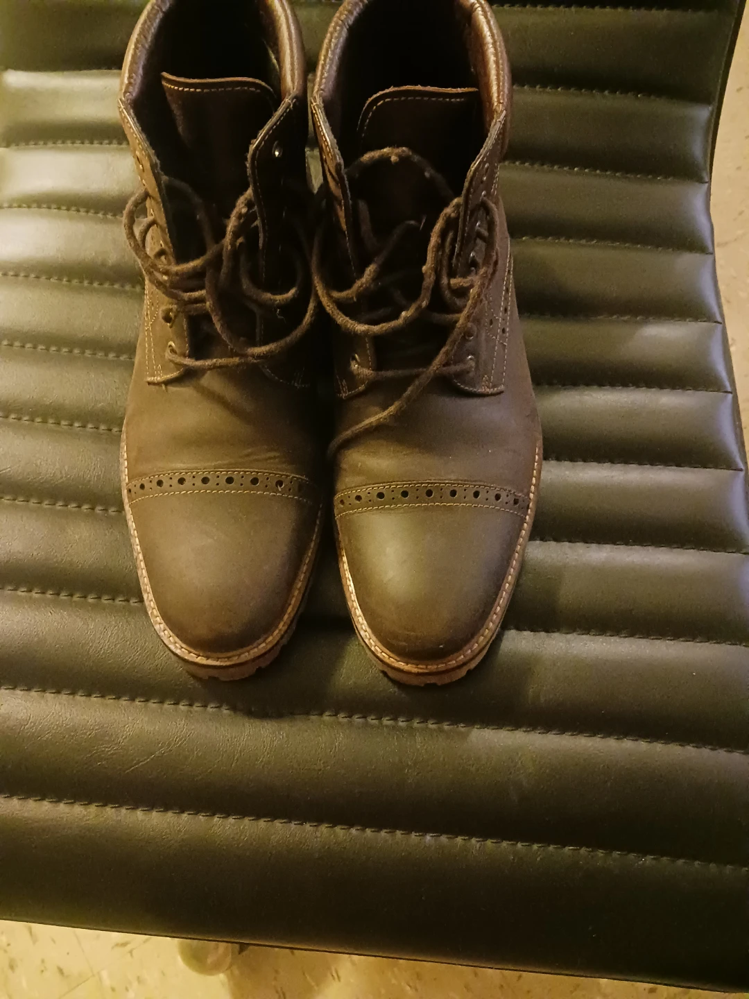 Warfield & Grand Brown Leather Cap Toe Lace-Up Boots Size 9
