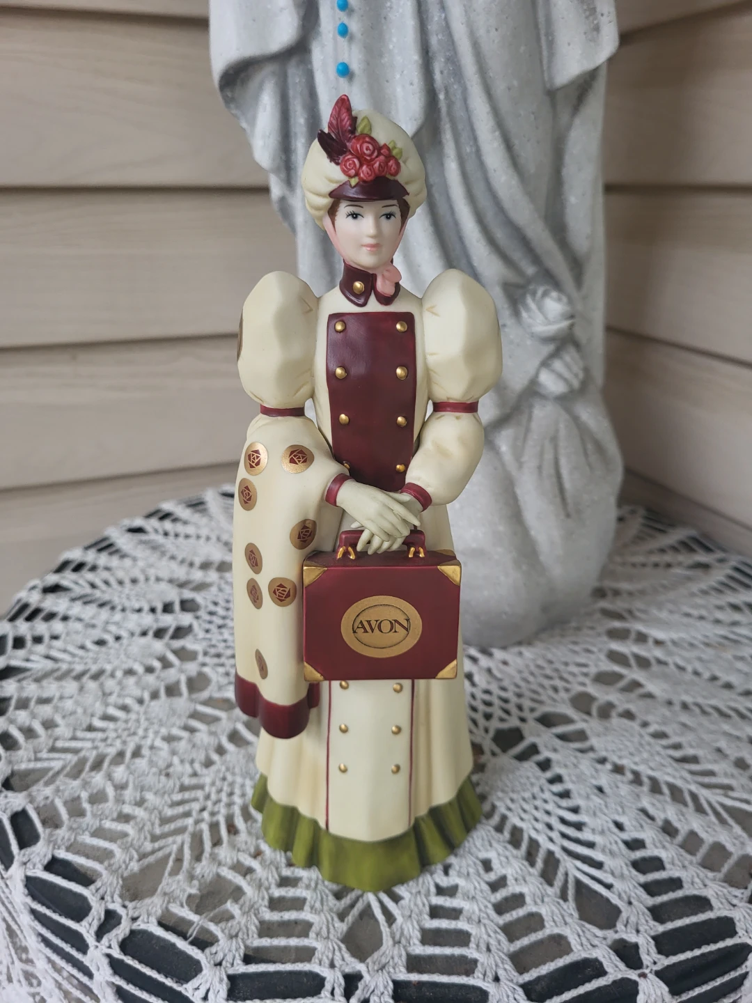 AVON Porcelain Figurine of a Lady with Suitcase