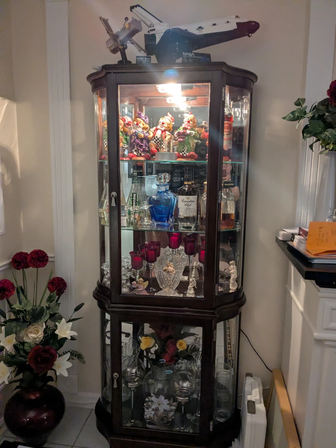 Corner Curio Cabinet with Glass Doors - photo 2
