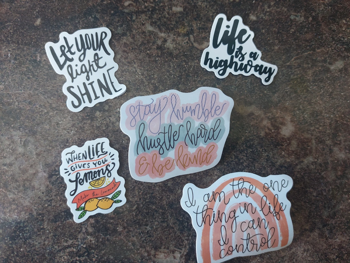 Set of 5 Inspirational Quote Stickers