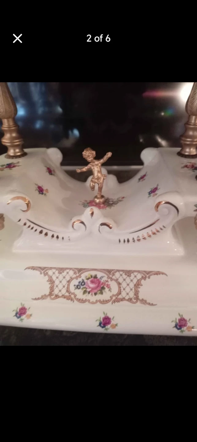 Vintage Porcelain Cherub Clock Limoges - photo 2