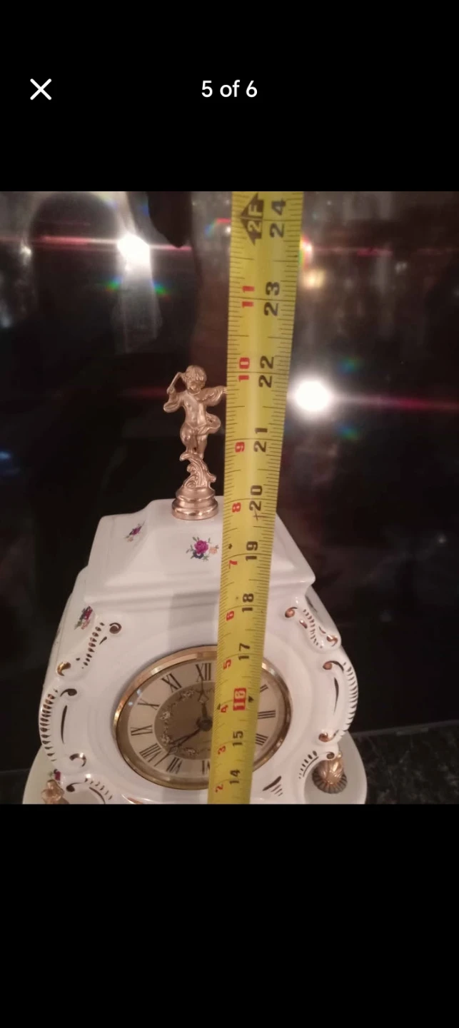 Vintage Porcelain Cherub Clock Limoges - photo 5