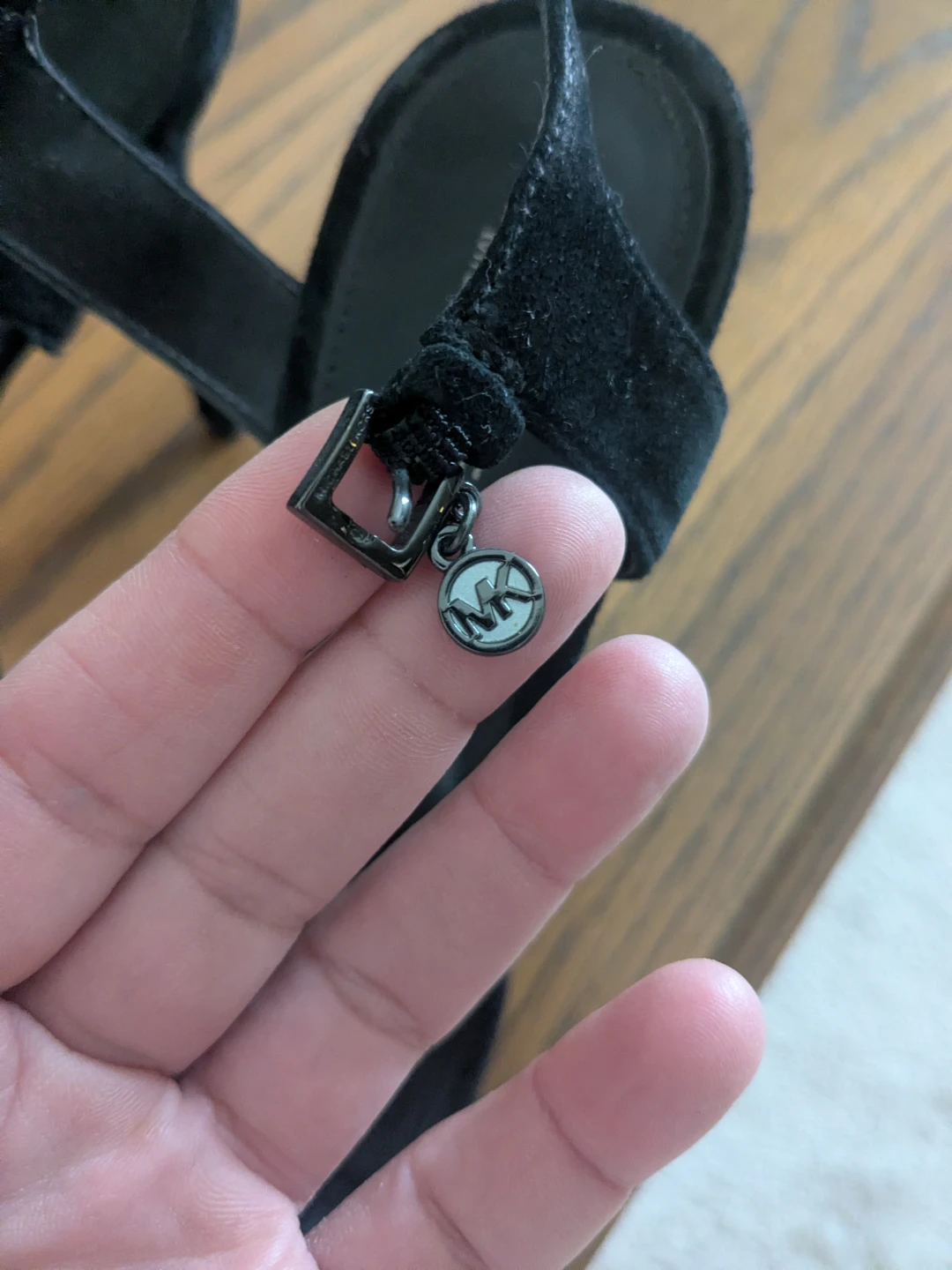 Michael Kors Black Suede Heels Size 6M with Fur Accent - photo 3
