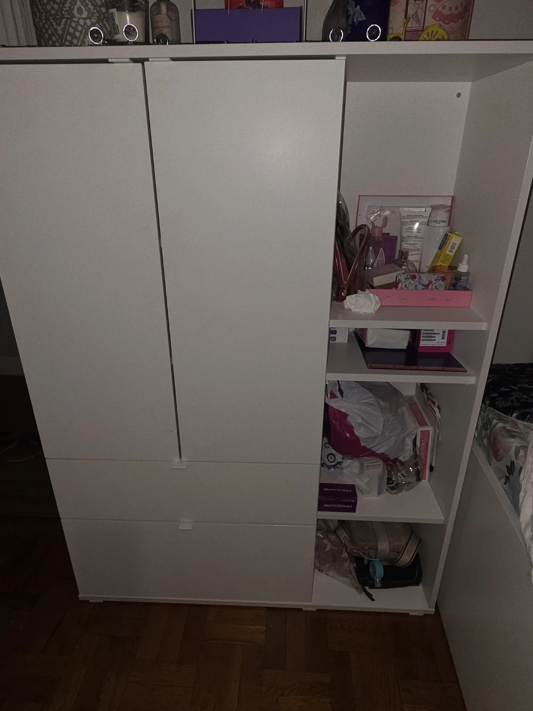 White IKEA Kallax Shelving Unit with Doors - photo 2