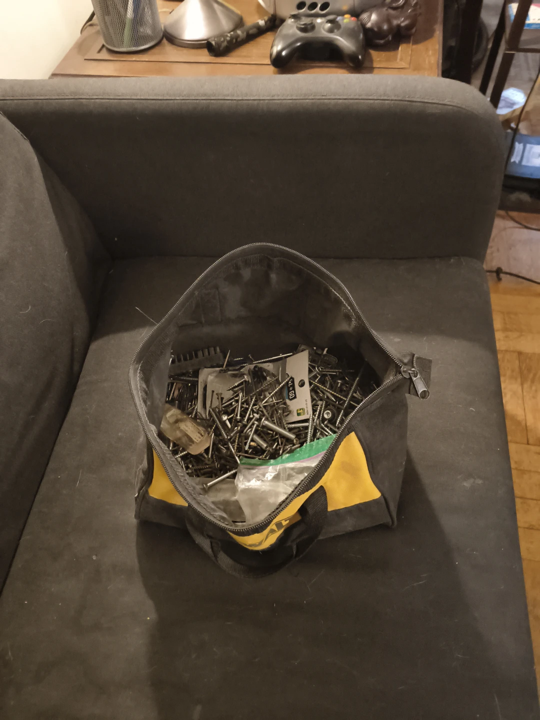 Assorted Screws, Nails, and Wall Anchors in Tool Bag - photo 2