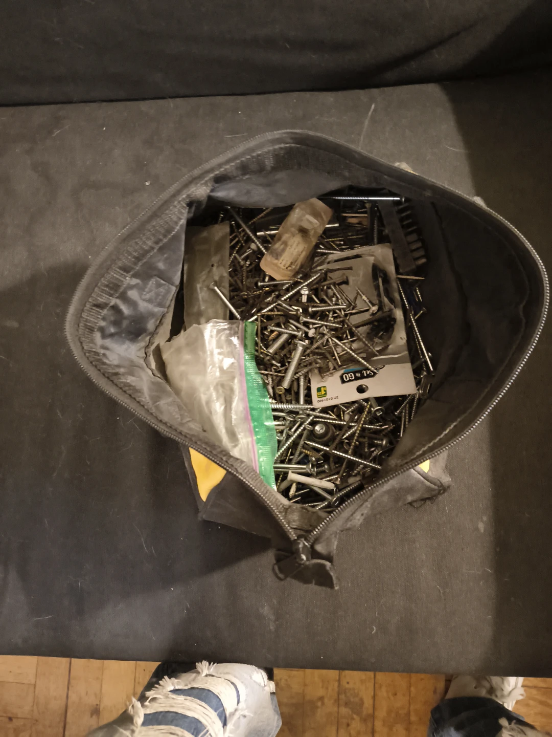Assorted Screws, Nails, and Wall Anchors in Tool Bag - photo 4
