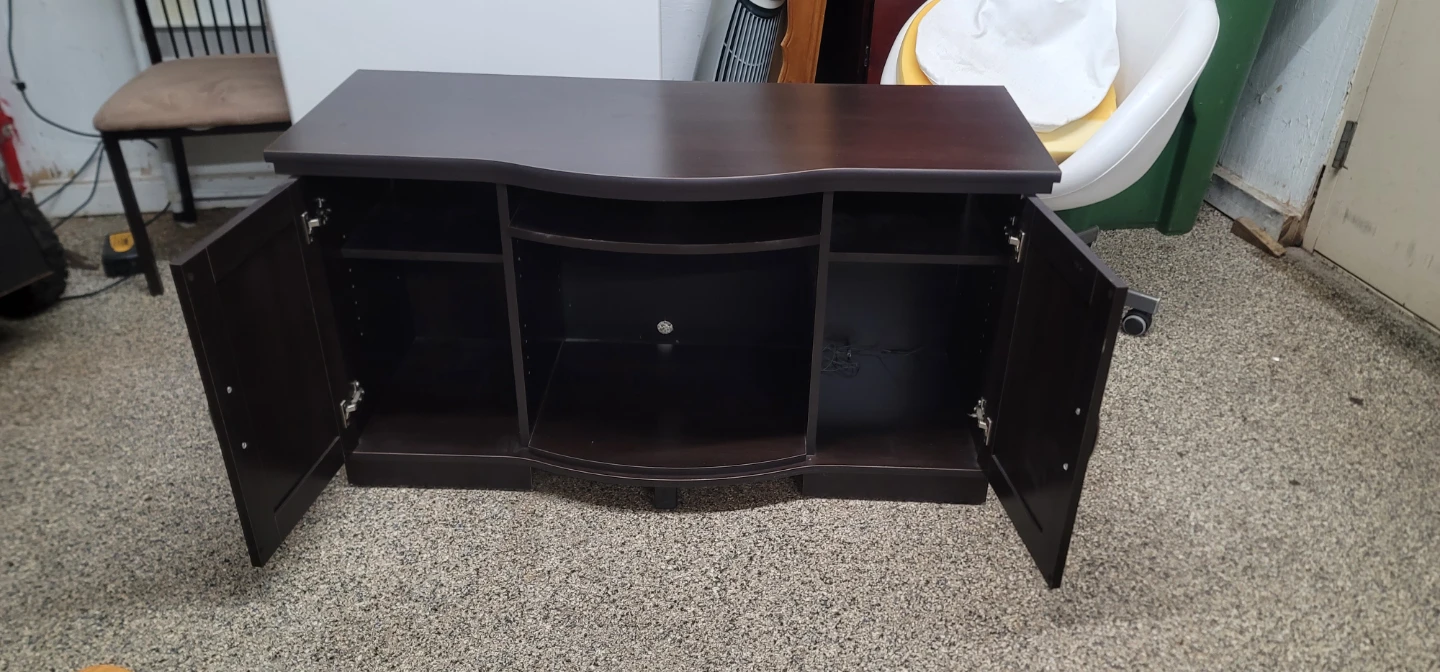Dark Brown TV Stand with Storage - photo 2