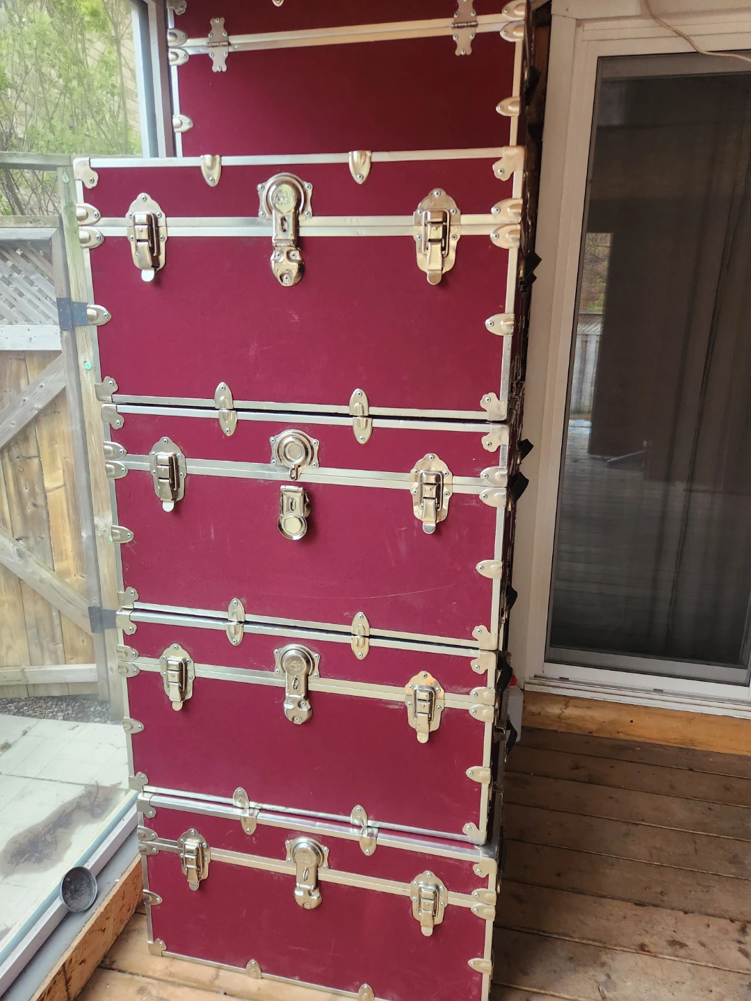 Rhino Trunk & Case Storage Trunks - Set of 9 - Burgundy - photo 3