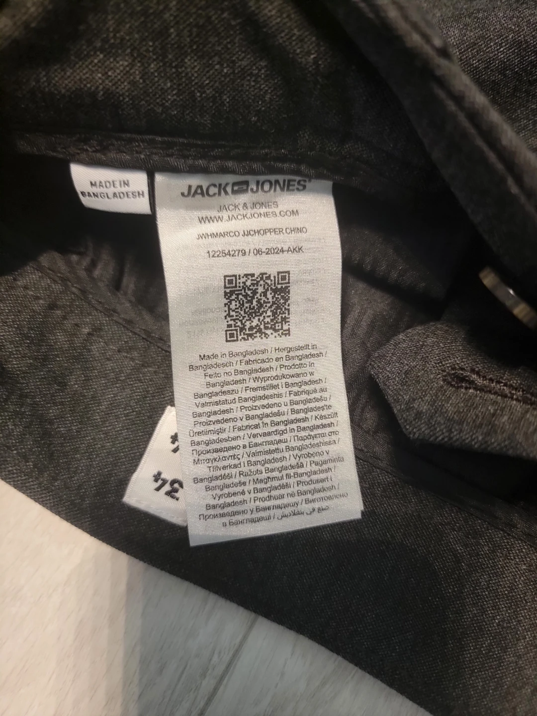 Jack & Jones Slim Fit Chino Pants Grey - Waist 34 34 Length - photo 5
