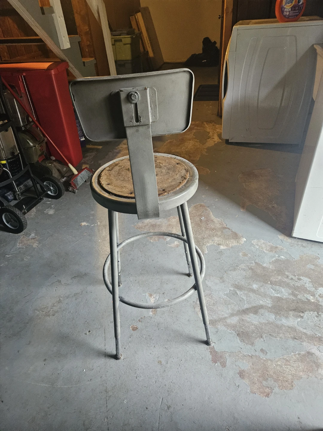 Adjustable Metal Stool with Backrest - photo 3