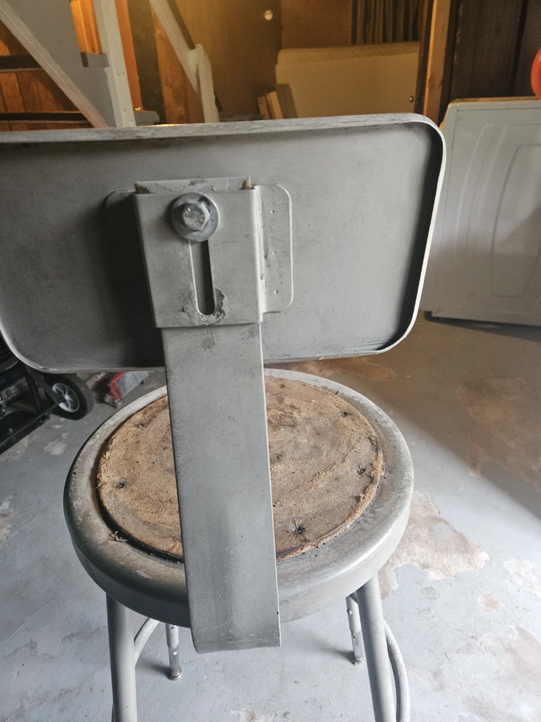 Adjustable Metal Stool with Backrest - photo 4