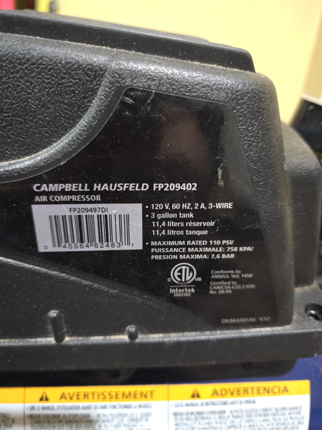 Campbell Hausfeld Air Compressor - photo 4