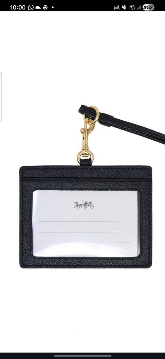 Coach Card Holder with Lanyard - Black