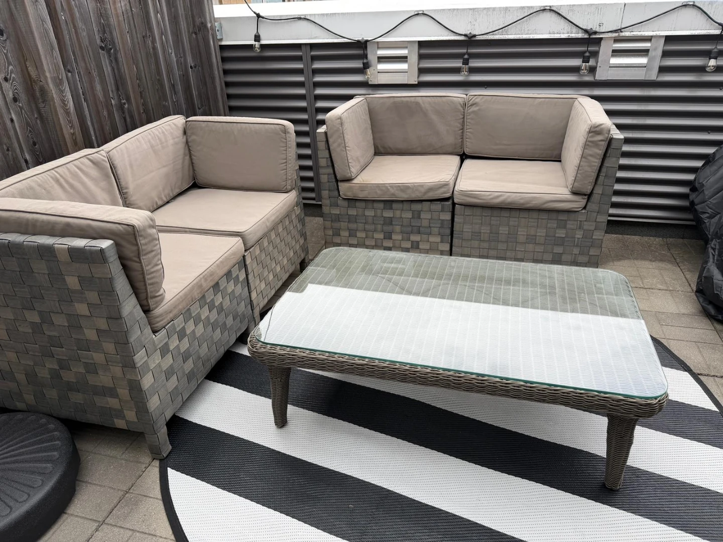 Patio conversation set (2 sofas + 1 coffee table) - photo 2