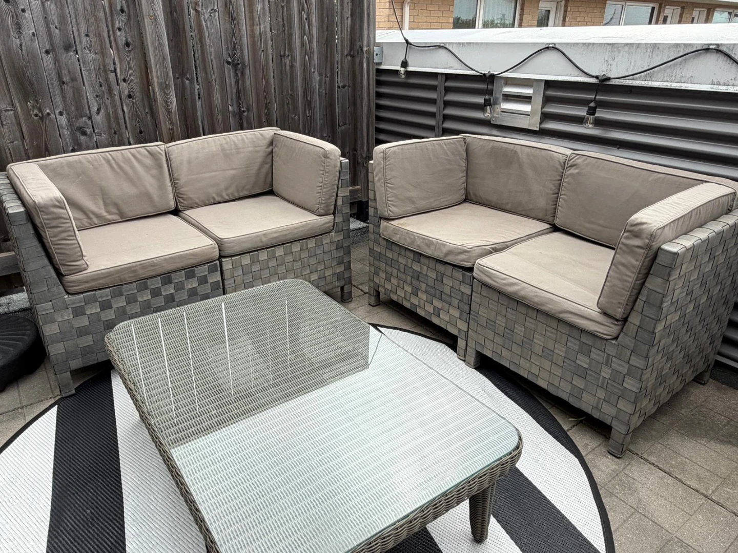Patio conversation set (2 sofas + 1 coffee table) - photo 4