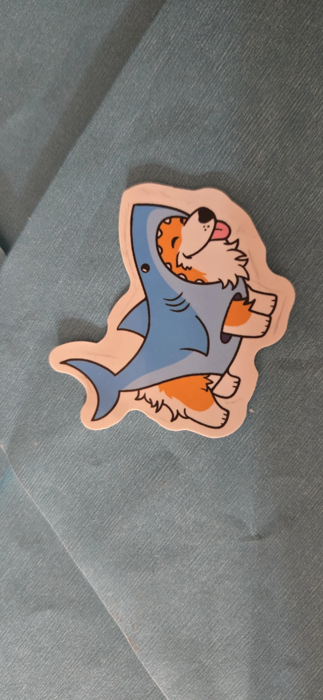 Corgi in Shark Costume Sticker