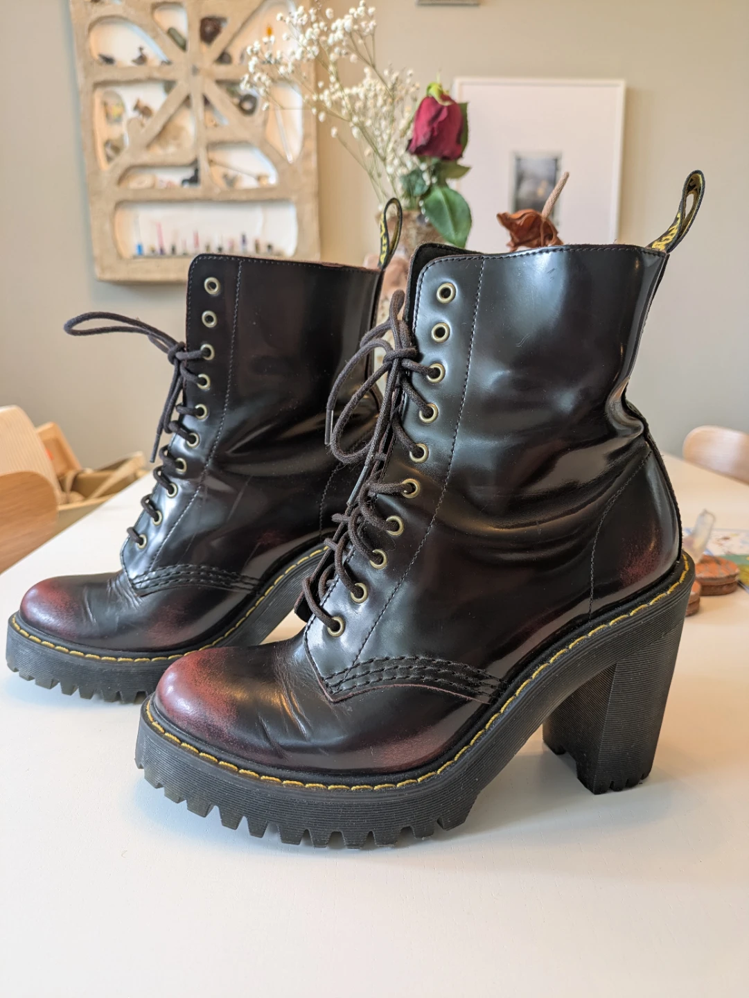 Dr. Martins Kendra Women's Red Arcadia Leather Heeled Boots