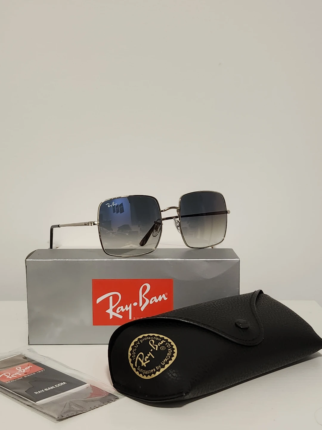 Ray-Ban RB1971 Square Arista Blue Gradient NEW Full Set - photo 2
