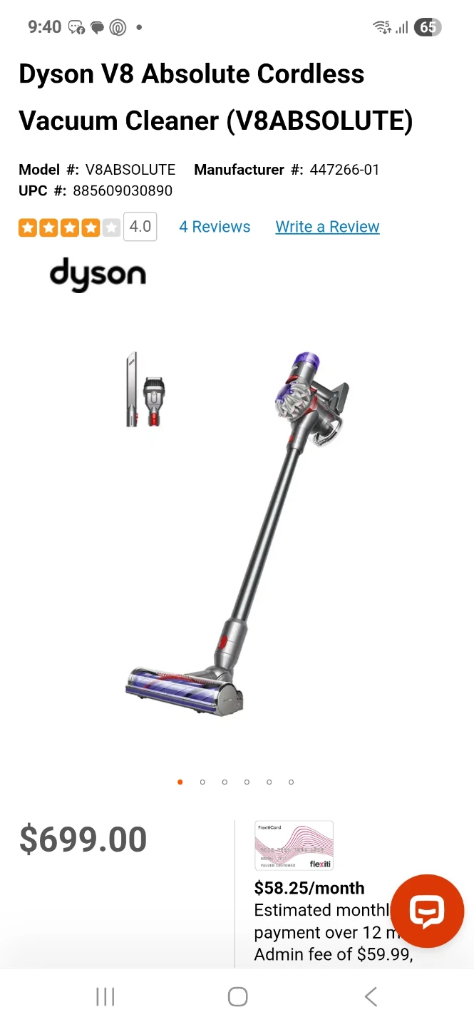 Dyson V8 Absolute Cordless Vacuum Cleaner