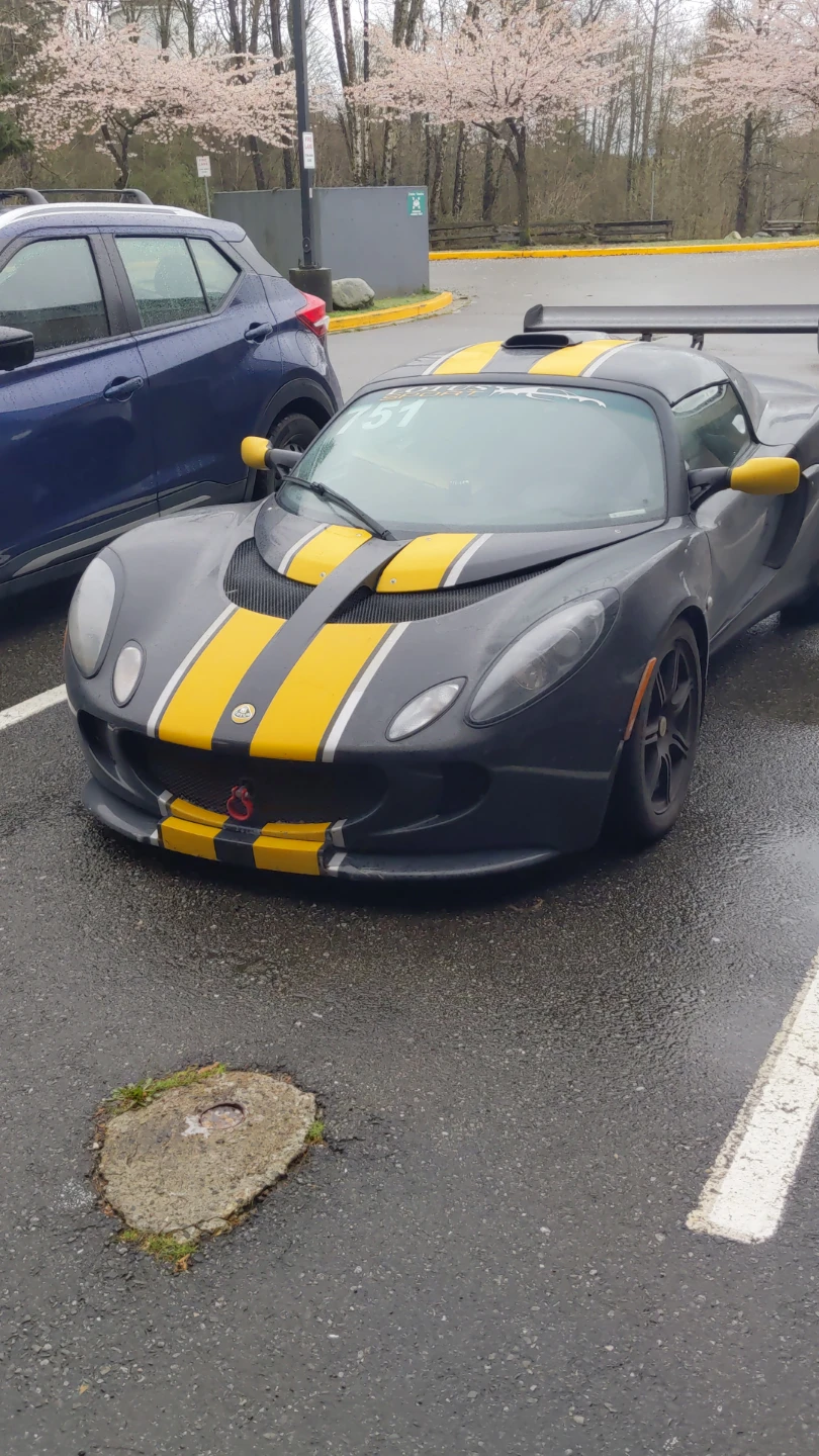 Lotus Elise Sportscar - Grey with Yellow Stripes