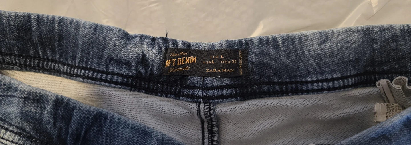 Zara Man Acid Wash Denim Jogger Shorts Size L - photo 2