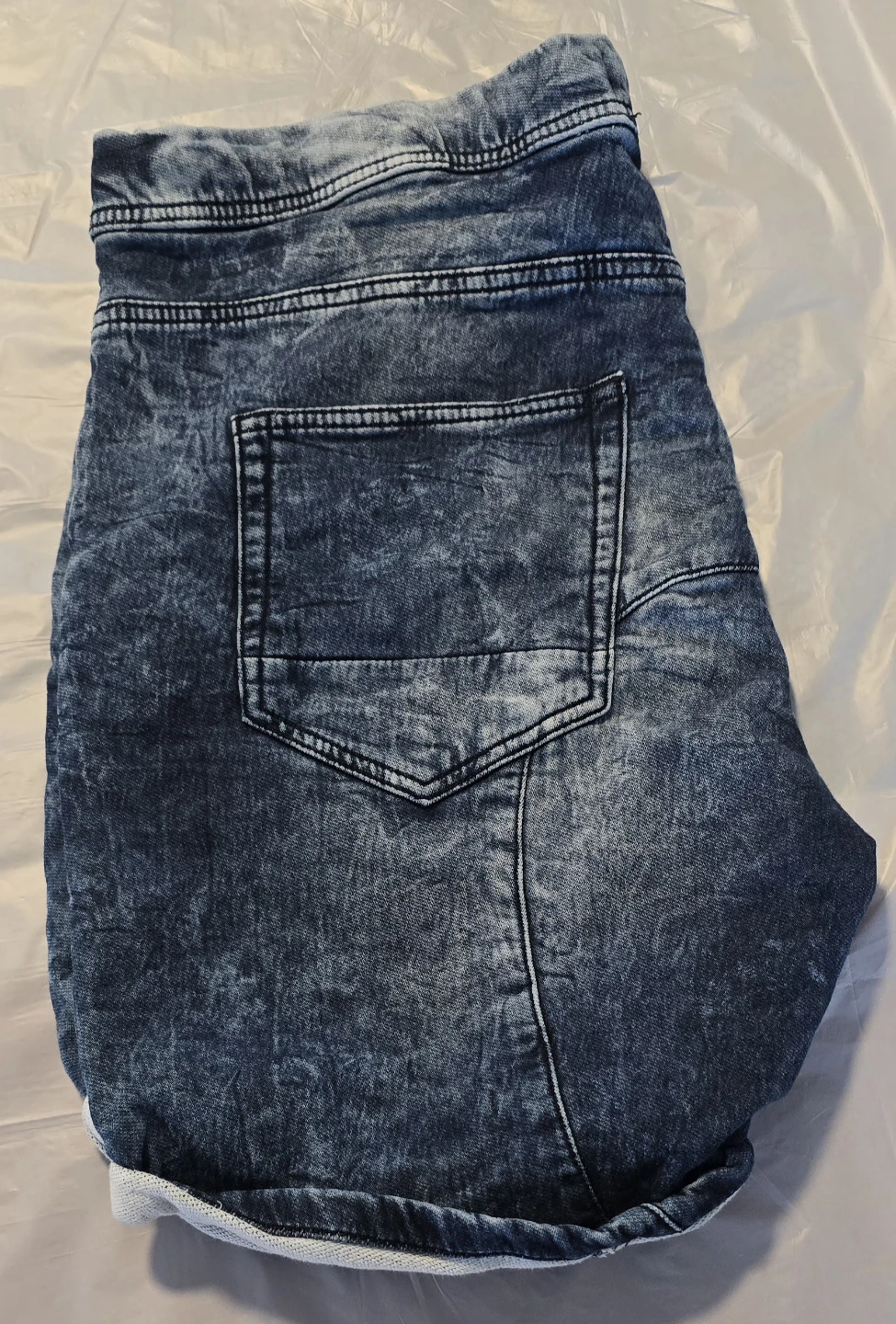 Zara Man Acid Wash Denim Jogger Shorts Size L - photo 3