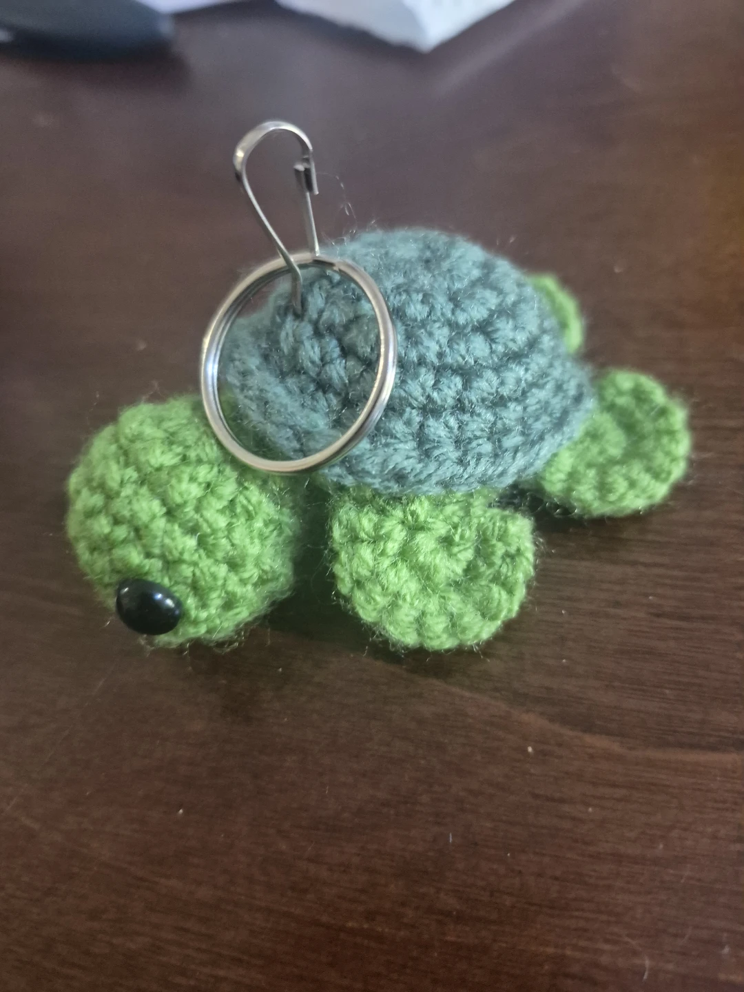Handmade Crocheted Turtle Keychain - photo 3