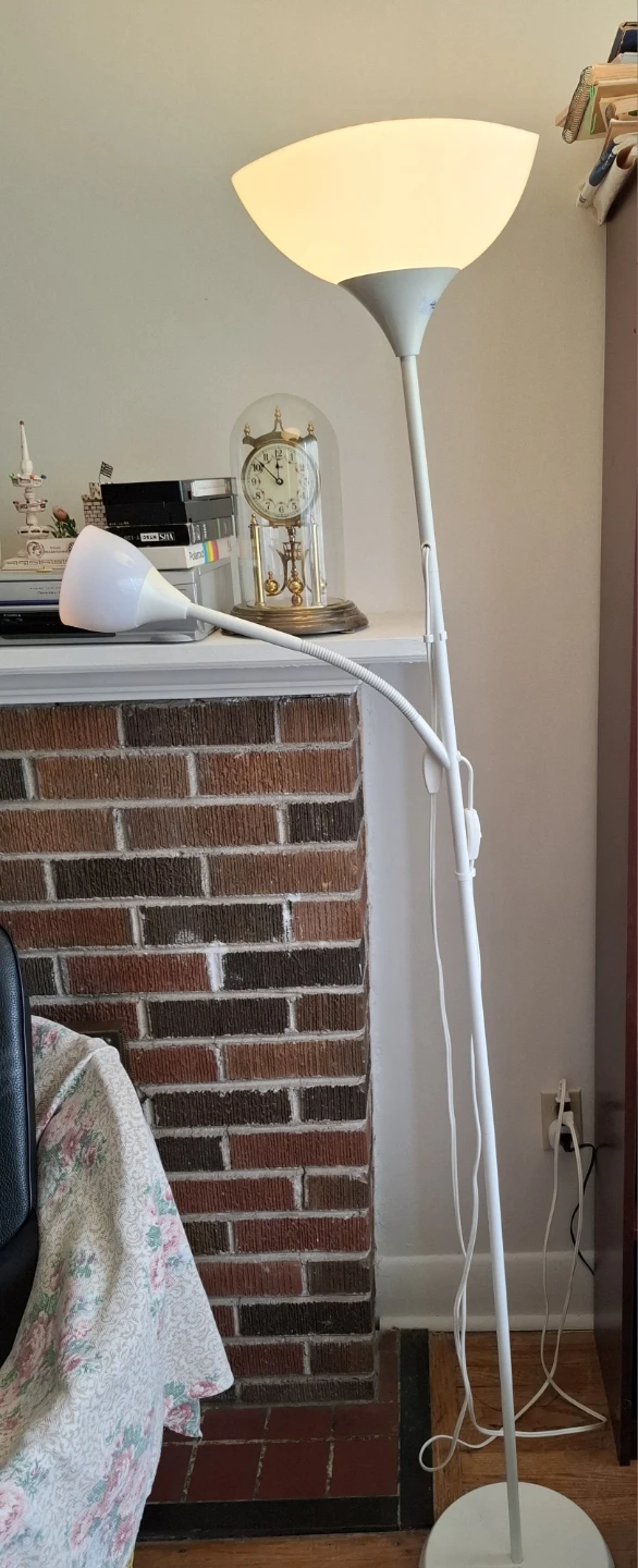 White Floor Lamp with Adjustable Reading Light