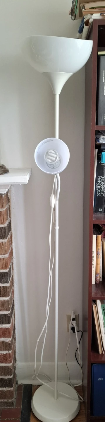 White Floor Lamp with Adjustable Reading Light - photo 2
