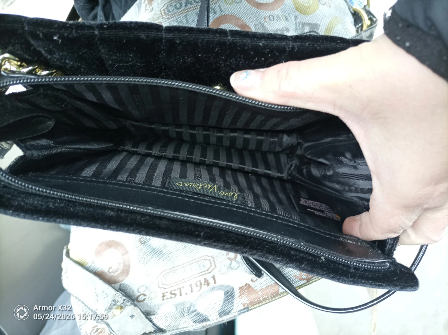 Victoria's Secret Black Velvet Studded Shoulder Bag - photo 2