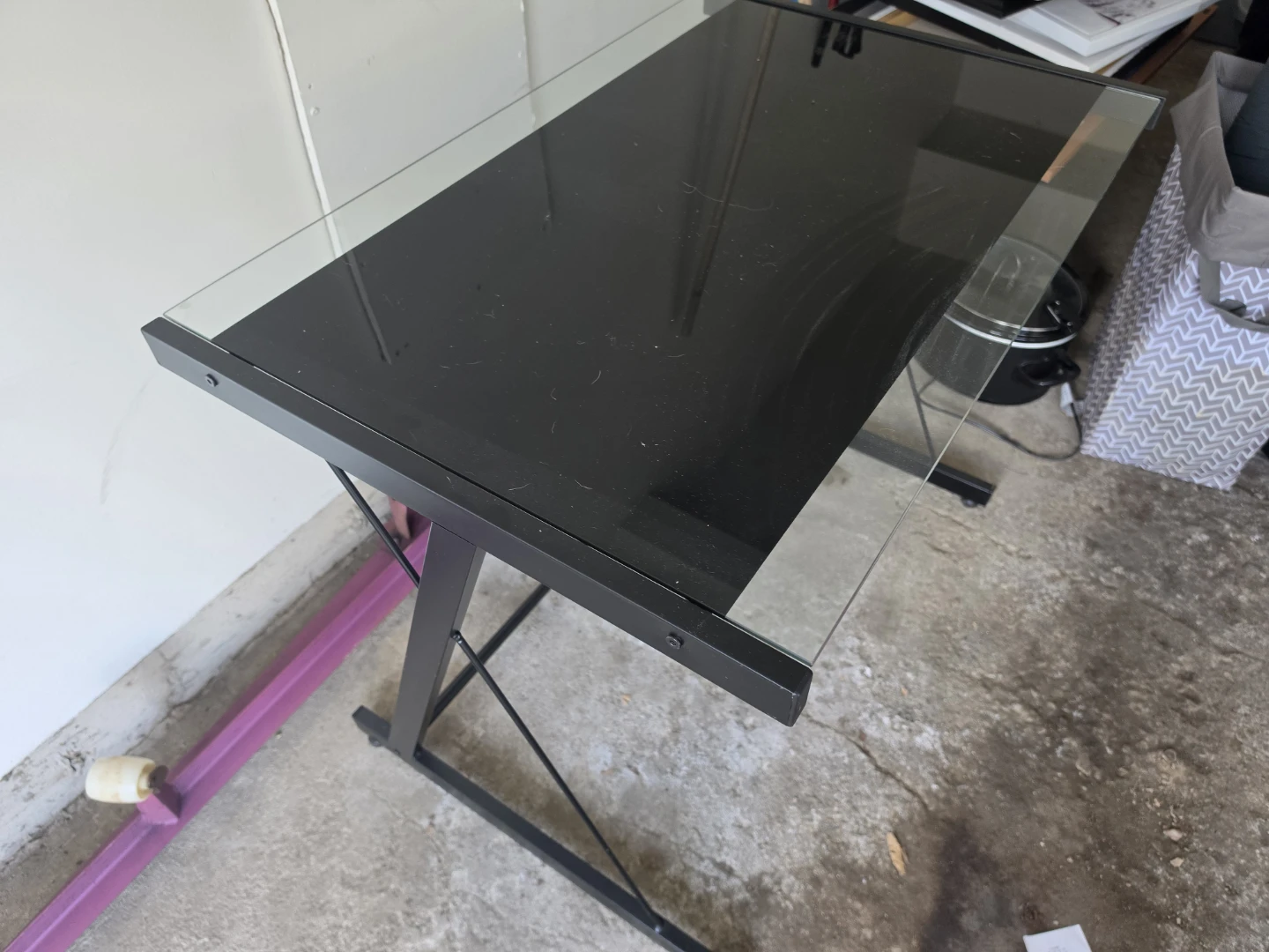 Black Glass Top Desk