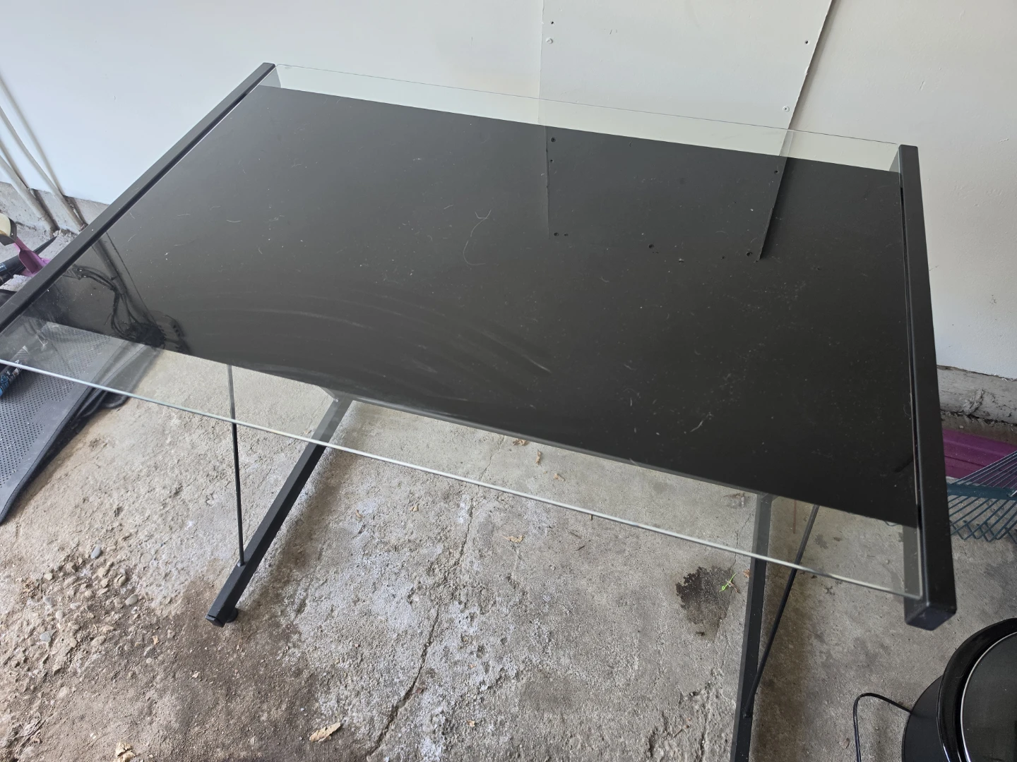 Black Glass Top Desk - photo 2