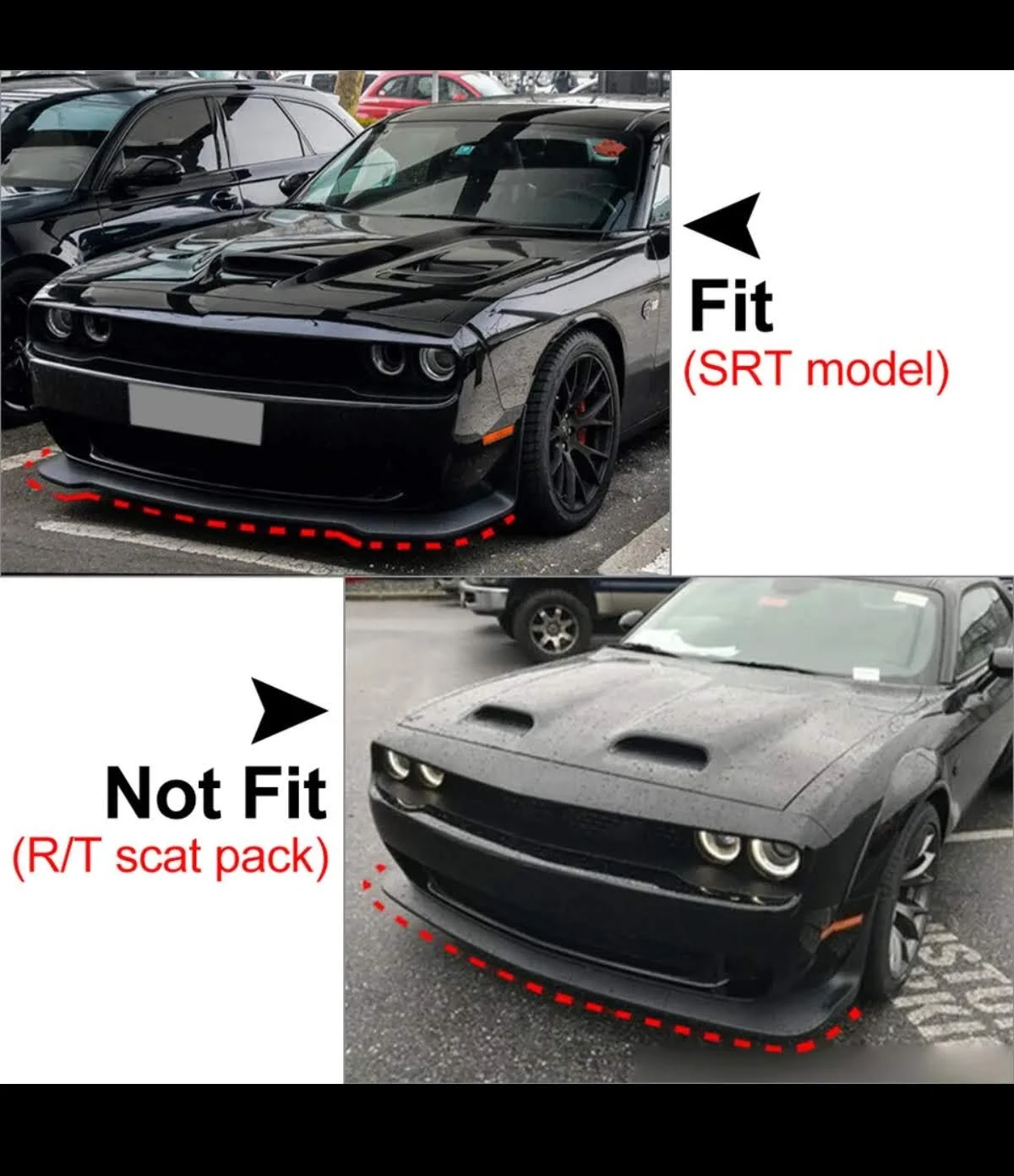 Bumper Lip Splitter for Dodge Challenger SRT Scat Pack 2015-2020 - photo 2