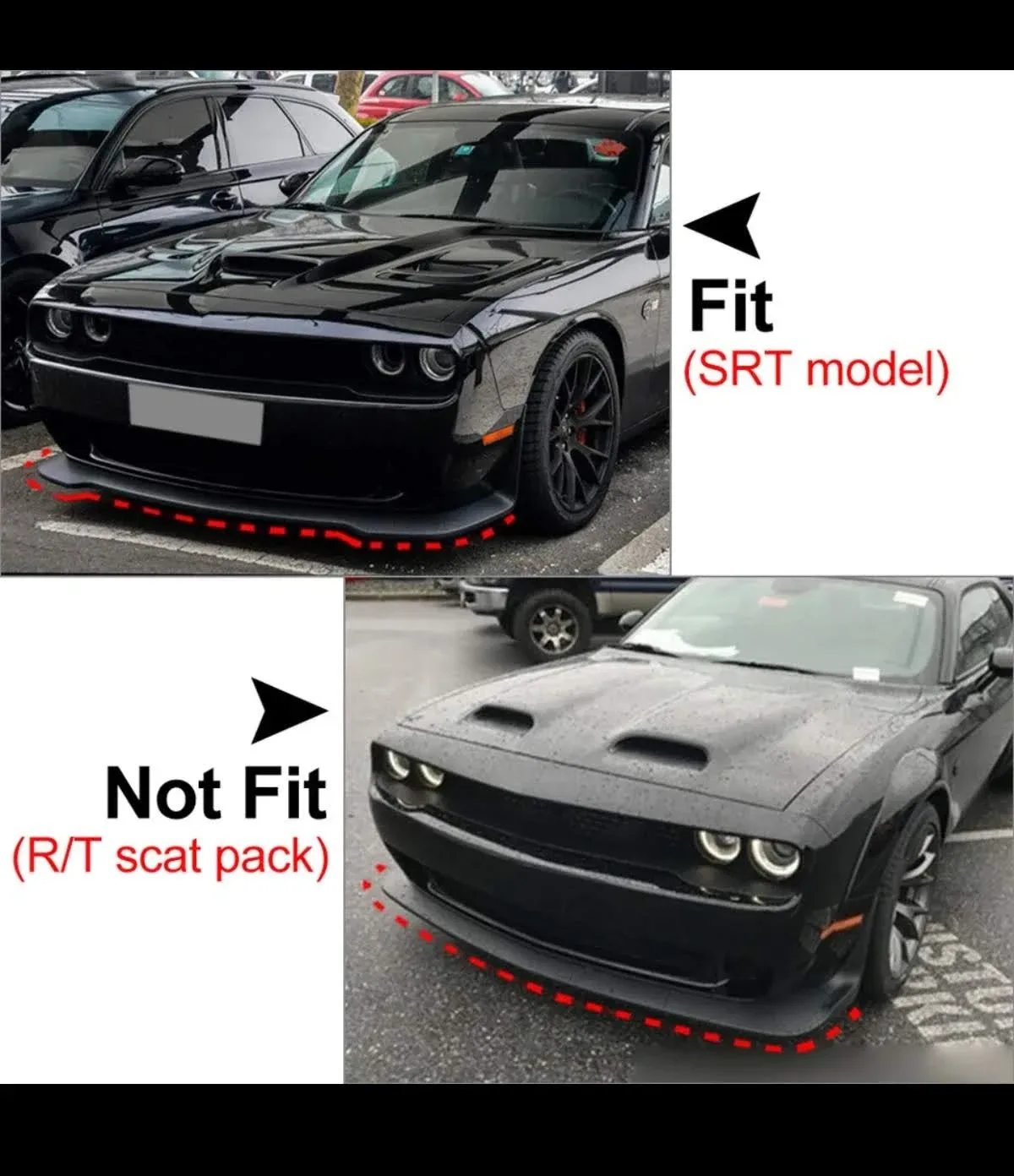 Bumper Lip Splitter for Dodge Challenger SRT Scat Pack 2015-2020 - photo 2