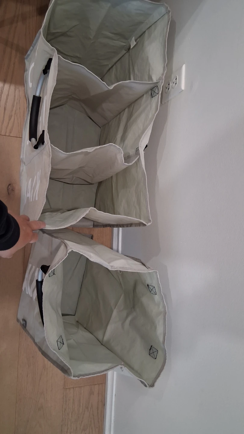 NEW TWO Foldable Fabric Laundry Baskets with Aluminium Handle - photo 3
