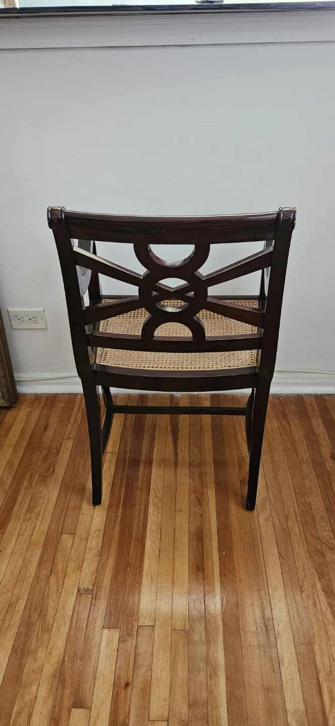Dark Wood Armchair with Cane Seat - photo 3