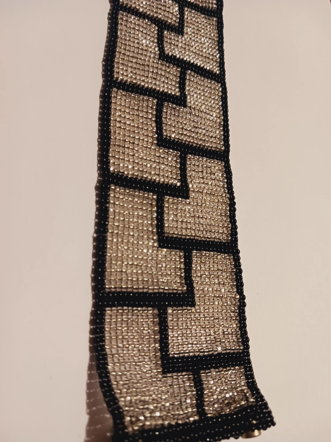 New !!:Geometric Black & Silver Beaded Bracelet - photo 5