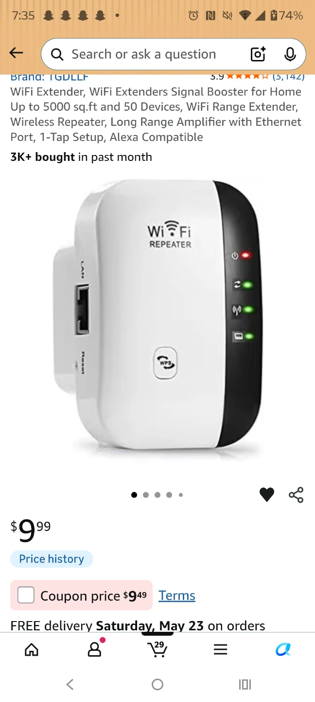 TGDLLF WiFi Extender Signal Booster