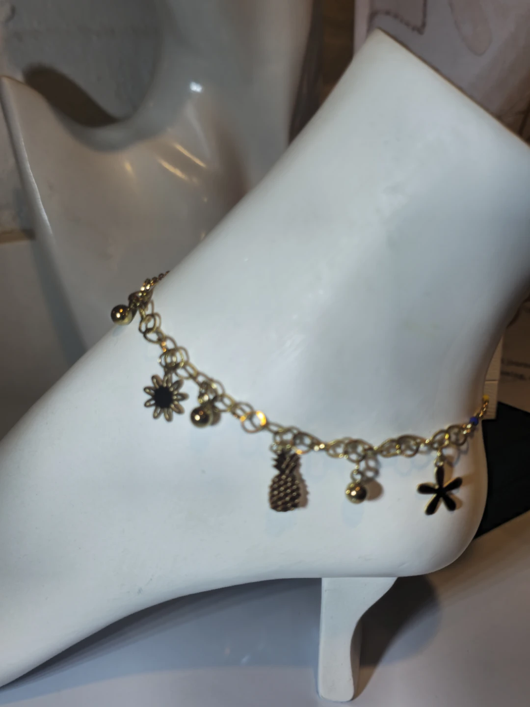 Gold-tone Anklet with Charms - photo 2