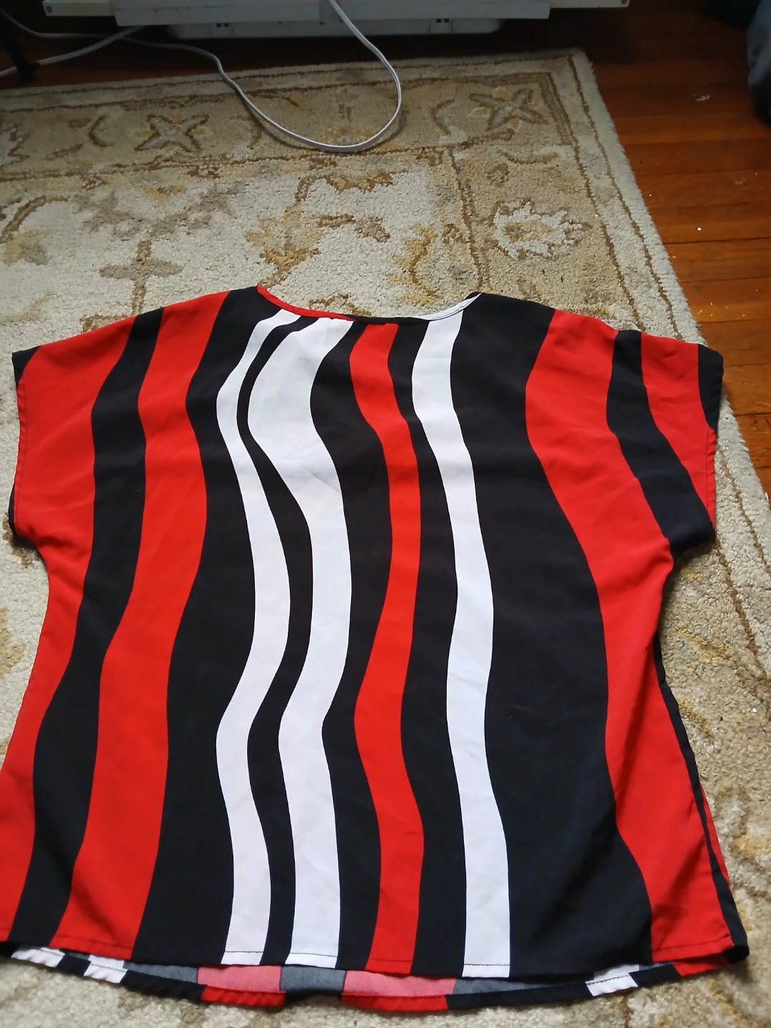 Women's Striped V-Neck Top - photo 2
