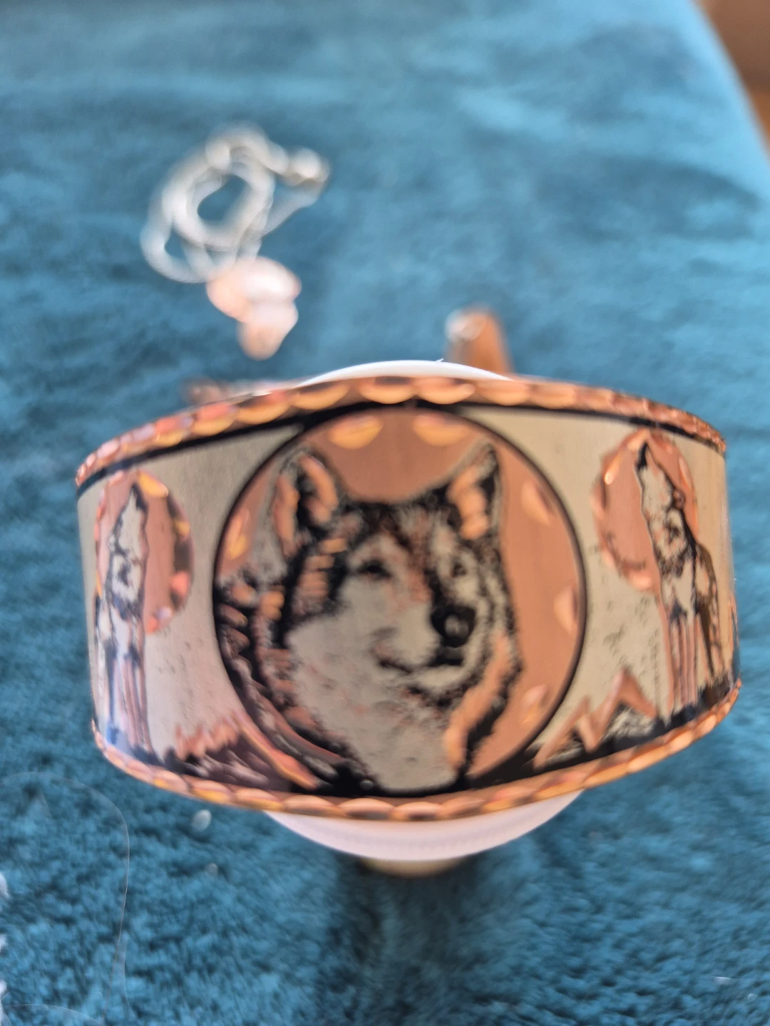 Copper Wolf Bracelet and Necklace Set - photo 2