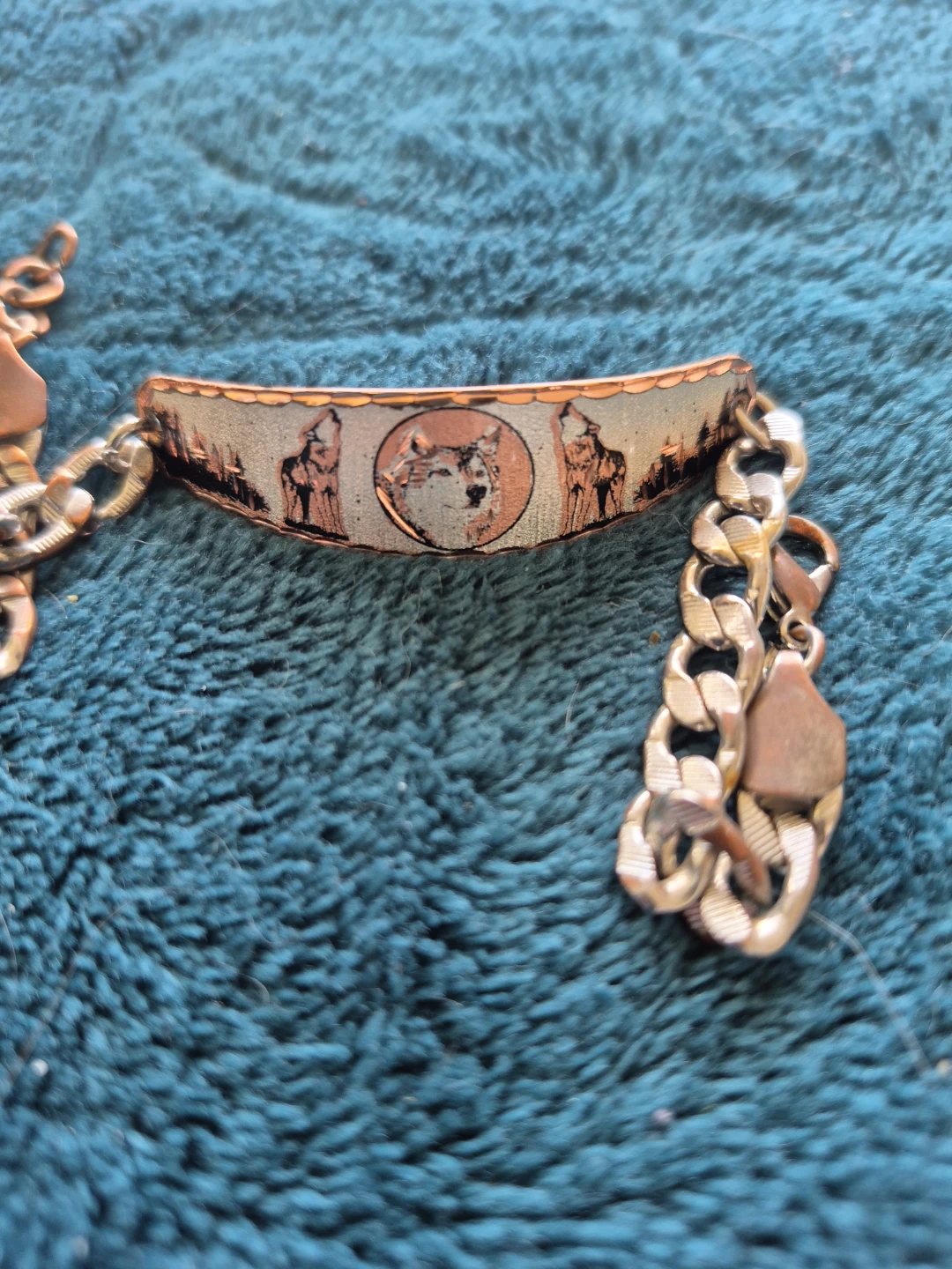 Copper Wolf Bracelet and Necklace Set - photo 3