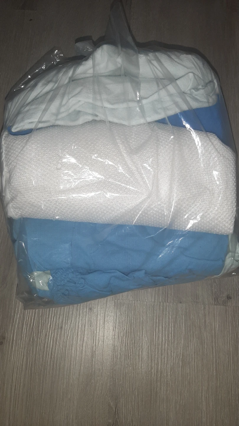 Set of Blue and White Bedding
