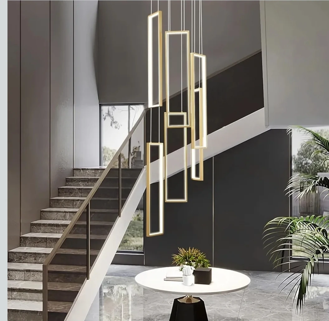 Modern Gold Rectangle Chandelier - photo 4