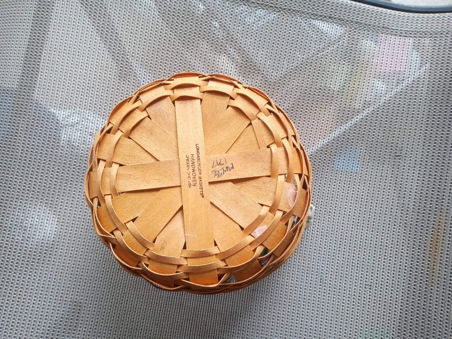 Longaberger Handwoven Button Basket with pottery inside Basket - photo 4