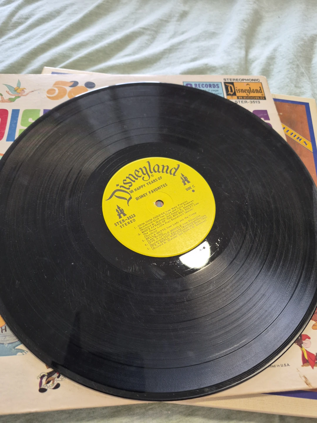 Disneyland 50 Happy Years of Disney Favorites Vinyl Record 1973 - photo 3