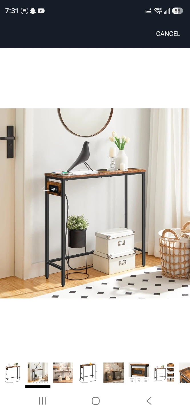 Console Table with Built-in AC Outlet and USB Ports - photo 5