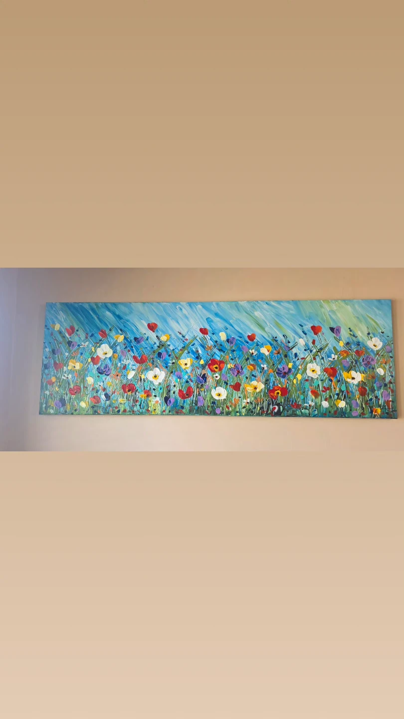 Huge original hand-painted painting by local artist Wild flowers - photo 2