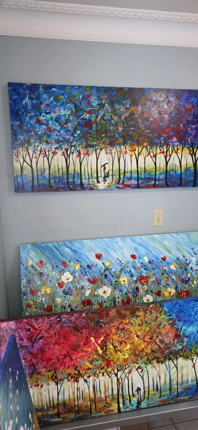 Huge original hand-painted painting by local artist Wild flowers - photo 3